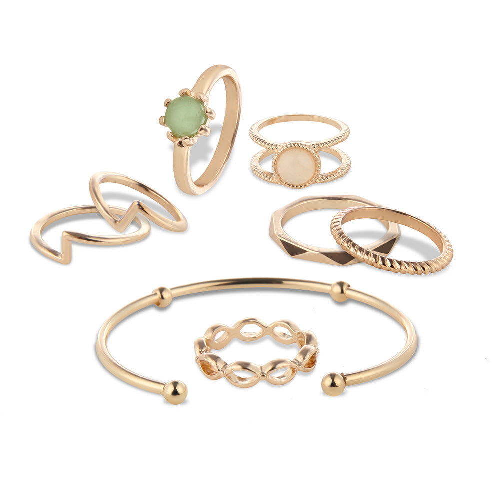 8-Piece Bridal Jewelry Set with Bracelets and Rings
