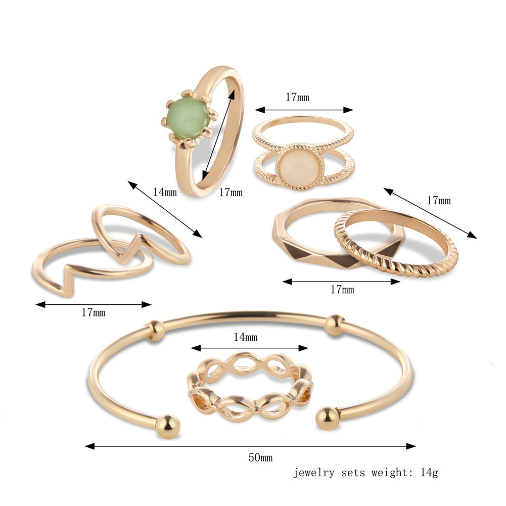 8-Piece Bridal Jewelry Set with Bracelets and Rings