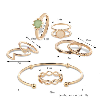 8-Piece Bridal Jewelry Set with Bracelets and Rings