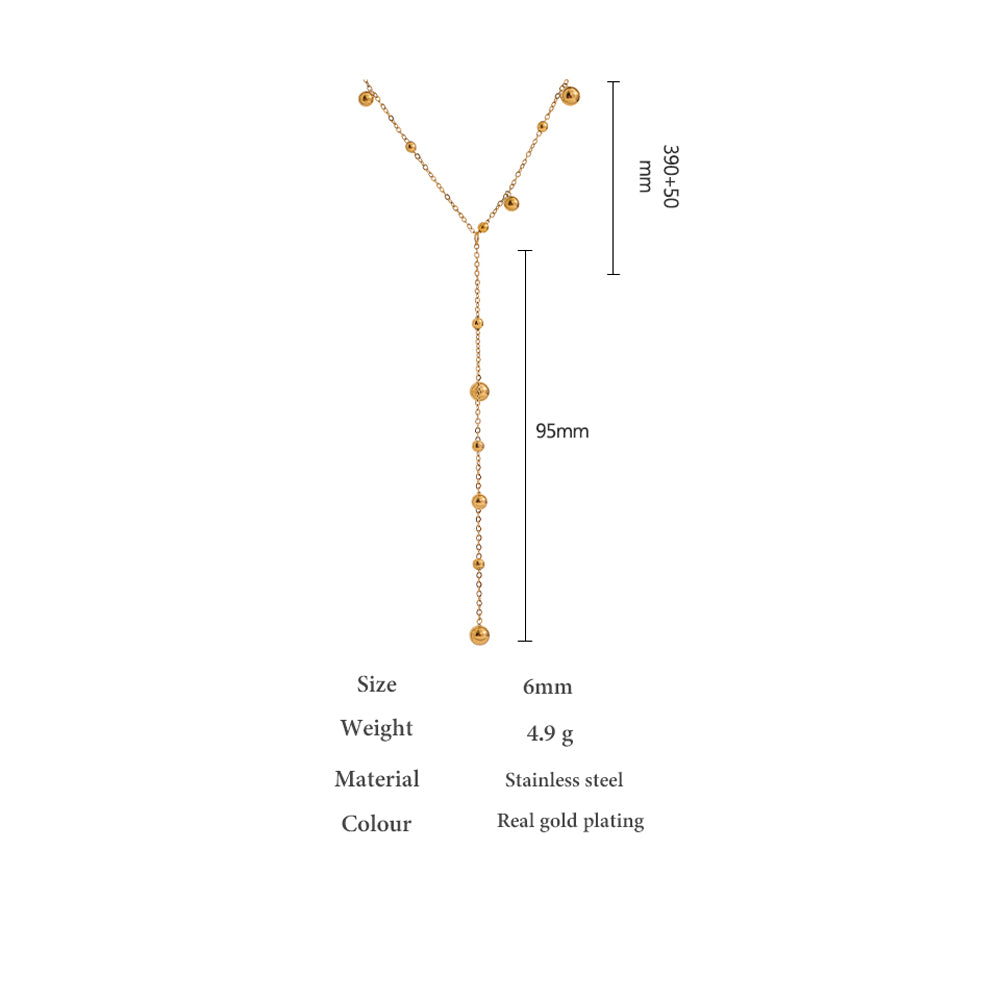 Y-Shaped Long Tassel Necklace for Women in Stainless Steel