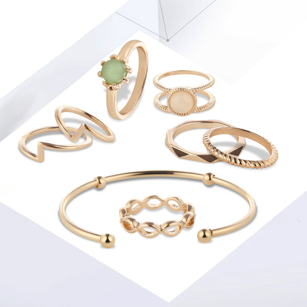 8-Piece Bridal Jewelry Set with Bracelets and Rings