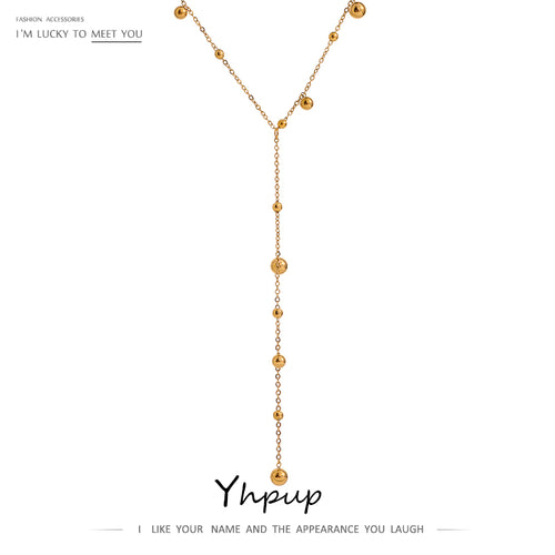 Y-Shaped Long Tassel Necklace for Women in Stainless Steel