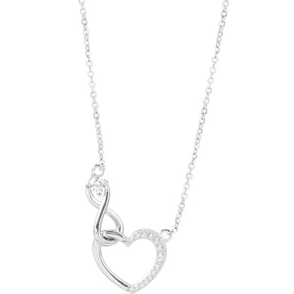Korean Style Heart Necklace with Sparkling Diamonds