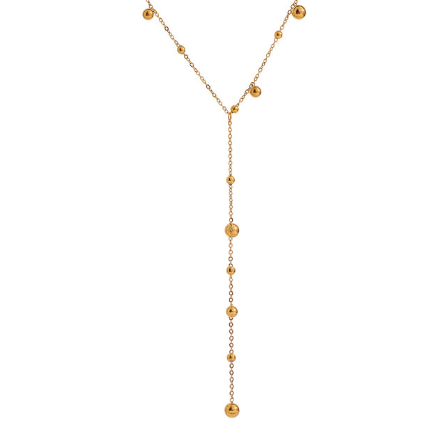 Y-Shaped Long Tassel Necklace for Women in Stainless Steel