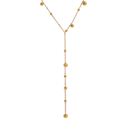 Y-Shaped Long Tassel Necklace for Women in Stainless Steel
