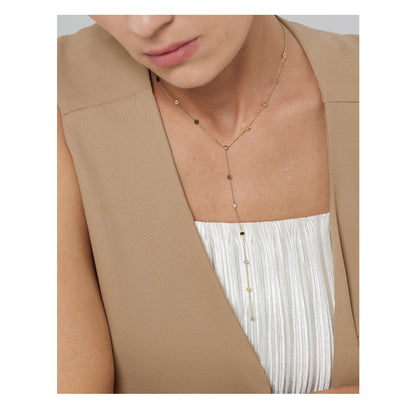 Y-Shaped Long Tassel Necklace for Women in Stainless Steel